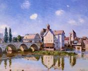 阿尔弗莱德 西斯莱 : The Moret Bridge in the Sunlight